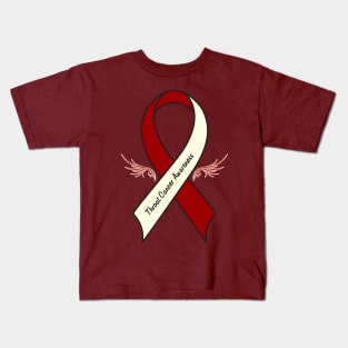 Throat Cancer Awareness with Wings Kids T-Shirt